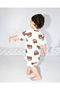Children's Baby Pajama Set Dark Brown Bear Pattern Short Shorts - 2