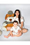 Mother Child Combination Pajama Set A.Coffee Teddy Bear Pattern Short Shorts (Sold Individually) - 3