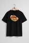 Oversize Bun Croissant Breakfast Croissant Chest Design Unisex T-Shirt