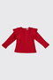 Baby Girl Red T-Shirt with Ruffle Sleeves