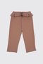 Baby Girl Elastic Waist Ruffle Detailed Loose Wide Leg Rose Sweatpants - 2