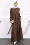 Dark Mink Sleeve Elastic Frilly Ferace - 2