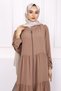 Dark Mink Sleeve Elastic Zippered Ferace - 3