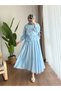 Women's Two-Piece Set with Ruffled Skirt - Hijab Clothing Combination Baby Blue