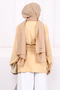 Beige Belt Detailed Wrap Shirt - 4