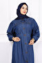 Dark Blue Pocket Button Denim Dress - 3