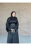 Zara Satin Hijab Dress-black - 3