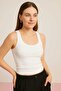 Women's Ribbed Look Thick Strap Basic Undershirt - 2
