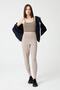 Women's Beige High Waist Jogger Sweatpants Joggers - 6