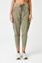 Women's Khaki Cargo Pocket Jogger Pants with Elastic Waist and Legs Cargo - 2