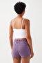Women's White Strap Lightly Supported Covered Sports Bra Straps - 2