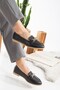 Women's Ballerinas Black Faux Leather Ballerinas Comfortable Lightweight Ballerinas Daily Ballerinas Black