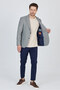 Martinelli Men's Dark Navy Blue Small Patterned Polyviscose Fabric Sports Blazer Jacket - 7
