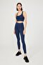 Navy Blue Lightly Supported Covered Sports Bra with Back Detail - 4