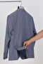 Restore Men's Dark Navy-Grey Lycra Cotton Slim Fit Sports Blazer Jacket (Plus Size - Battal) - 5