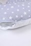 Double Sided Breastfeeding Pillow / baby Support Cushion, Pregnancy Pillow, Cotton Fabric Star Pattern GRAY - 4