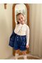 Girl's Blue Tweed Suit-Holiday (Jacket-Shorts-Blace-Bag) - 6