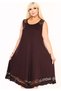 Chest and Back Lace Low-Cut Hem Ruffle Detail Plus Size Design Dress