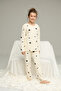Ecru Star Pattern Cotton Crew Neck Knitted Pajamas Suit25241151 - 4
