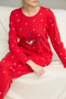 Red Heart Pattern Cotton Crew Neck Knitted Pajamas Suit25241158 - 2