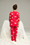 Red Teddy Bear Patterned Cotton Crew Neck Knitted Pajama Set25241135 - 6