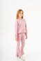 Girl's Printed 2 Strands Seasonal 6-7-8-9-10 Years Old Spanish Long Trousers Track Suit with Slits