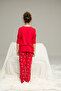 Red Ribbon Print Cotton Crew Neck Knitted Pajamas Suit25241155 - 5