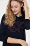 Women's Navy Blue Hooded Sweatshirt - 3