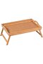 Wooden Bed Tray Table with Folding Legs – Breakfast Serving Tray for Bed or Sofa with Phone - 2