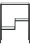 FFD Modern Console Table with Glass Shelves & 1.3cm Thick Metal Frame - Pre-Assembled 3-Tier - 5