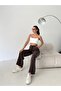 Women's High Waist Wide Leg Elastic Waist Comfortable Cut Pants Zyn-58800 - 3