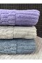 Grid 3-Piece Hand and Face Towel Set – 50X90 cm 100% Cotton, Soft Textured, Knitted Pattern. - 2