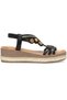 25Y171 Women's Black Platform Thick Padding Sole Orthopedic Floral Stone Summer Daily Sports Sandals - 2