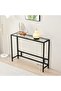 FFD Modern Glass Console Table: Sleek Design, Tempered Glass Top, Metal Frame, Adjustable Feet