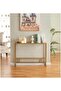 FFD Modern Glass Console Table: Sleek Design, Tempered Glass Top, Metal Frame Entryway Table - 3