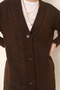 Women's Hijab Long Knitwear Cardigan Brown 1048 - 4