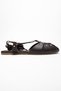 Daria Brown Genuine Leather Trock Ankle Lace-Up Women's Sandals - 6