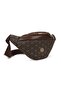 Women's Patterned Mechanized Wallet and Waist and Shoulder Bag with Cross Shoulder Strap - Brown - 6