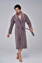 Stylish Checkered Jacquard Bamboo Cotton Men's Dressing Gown
