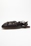 Daria Brown Genuine Leather Trock Ankle Lace-Up Women's Sandals - 4