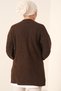 Women's Hijab Long Knitwear Cardigan Brown 1048 - 3