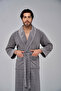Stylish Checkered Jacquard Bamboo Cotton Men's Dressing Gown - 2