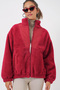 Women's Plush Coat Jacket A.Burgundy 1044 - 4
