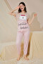 Women's Low-Waisted Pajama Set with Short-Sleeve Pockets