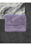 Genuine Leather Snap Fastener Minimal Card Holder Wallet (Single Eye Keychain Gift) - 2
