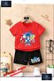 Children's Unisex “Sonic 3-Piece Cut Painted“ Custom Printed Crew Neck T-Shirt - Shorts Set