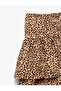 Layered Leopard Patterned Skirt with Elastic Waist - 3
