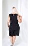 Black Wrinkled Fabric Plus Size Shorts Suit - 4