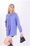 Women's Lilac Lace-Up Oversize Ayrobin Shirt - 3