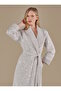 Elegant Stylish Leaf Jacquard Quilted Bamboo Cotton Dressing Gown - 2